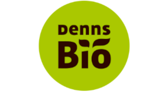 Offizielles Logo der Firma "Denns Bio" (grüner Kreis, punktationen in "Bio" repräsentieren eine Pflanze)