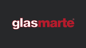 Offizielles Logo der Firma "glasmarte" (weiß / rot)